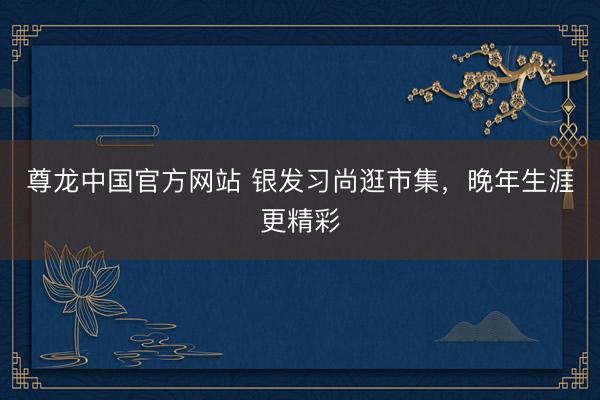 尊龙中国官方网站 银发习尚逛市集，晚年生涯更精彩