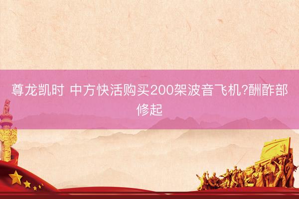 尊龙凯时 中方快活购买200架波音飞机?酬酢部修起