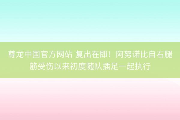 尊龙中国官方网站 复出在即！阿努诺比自右腿筋受伤以来初度随队插足一起执行