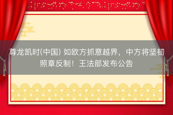 尊龙凯时(中国) 如欧方抓意越界，中方将坚韧照章反制！王法部发布公告