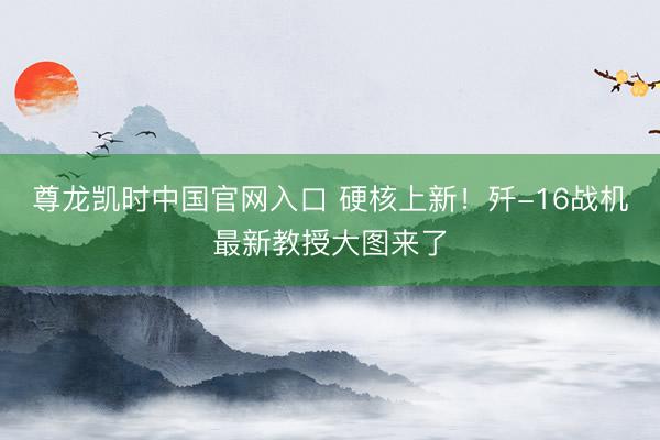 尊龙凯时中国官网入口 硬核上新！歼-16战机最新教授大图来了