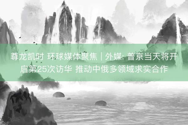 尊龙凯时 环球媒体聚焦 | 外媒: 普京当天将开启第25次访华 推动中俄多领域求实合作