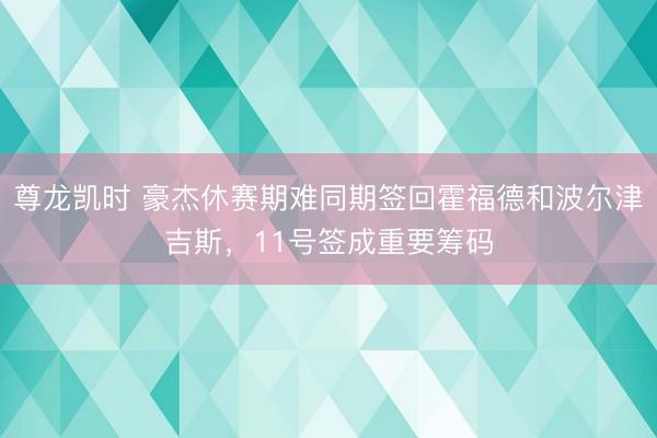 尊龙凯时 豪杰休赛期难同期签回霍福德和波尔津吉斯，11号签成重要筹码