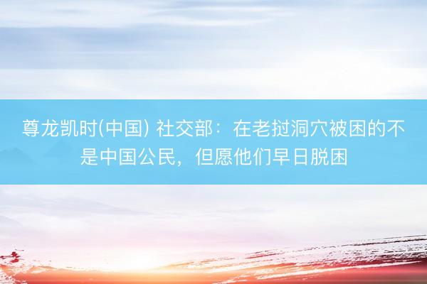 尊龙凯时(中国) 社交部：在老挝洞穴被困的不是中国公民，但愿他们早日脱困