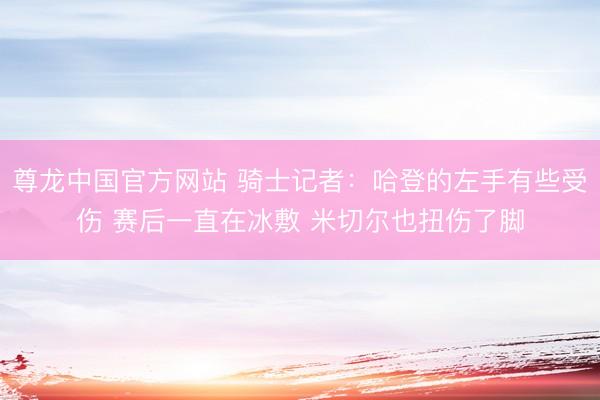 尊龙中国官方网站 骑士记者：哈登的左手有些受伤 赛后一直在冰敷 米切尔也扭伤了脚