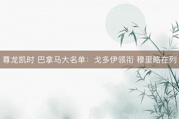 尊龙凯时 巴拿马大名单：戈多伊领衔 穆里略在列