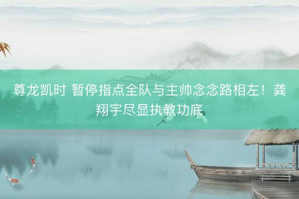 尊龙凯时 暂停指点全队与主帅念念路相左!龚翔宇尽显执教功底
