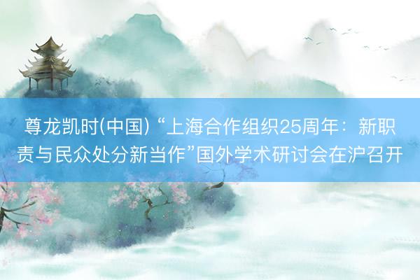 尊龙凯时(中国) “上海合作组织25周年：新职责与民众处分新当作”国外学术研讨会在沪召开