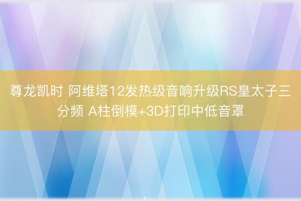 尊龙凯时 阿维塔12发热级音响升级RS皇太子三分频 A柱倒模+3D打印中低音罩