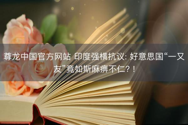 尊龙中国官方网站 印度强横抗议: 好意思国“一又友”竟如斯麻痹不仁? !