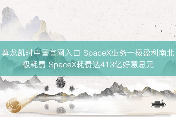 尊龙凯时中国官网入口 SpaceX业务一极盈利南北极耗费 SpaceX耗费达413亿好意思元