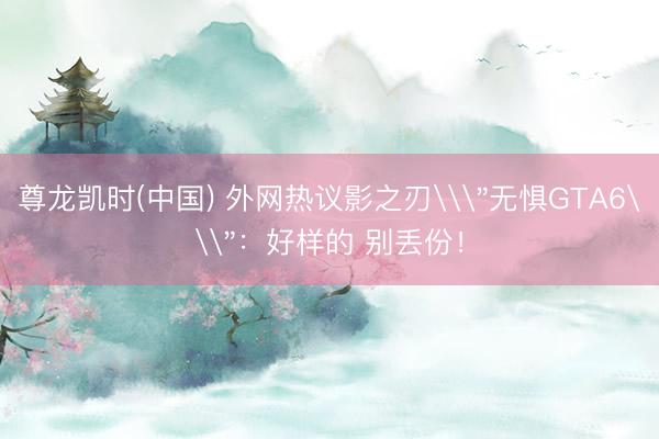 尊龙凯时(中国) 外网热议影之刃\