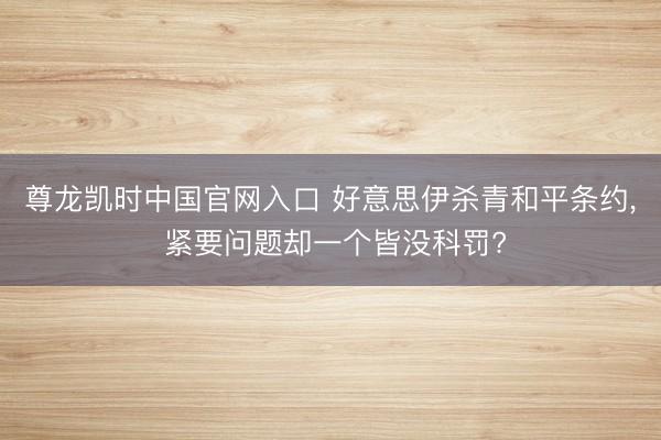 尊龙凯时中国官网入口 好意思伊杀青和平条约， 紧要问题却一个皆没科罚?