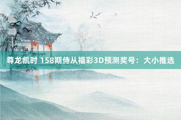 尊龙凯时 158期侍从福彩3D预测奖号：大小推选