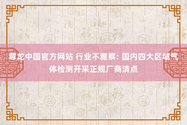 尊龙中国官方网站 行业不雅察: 国内四大区域气体检测开采正规厂商清点